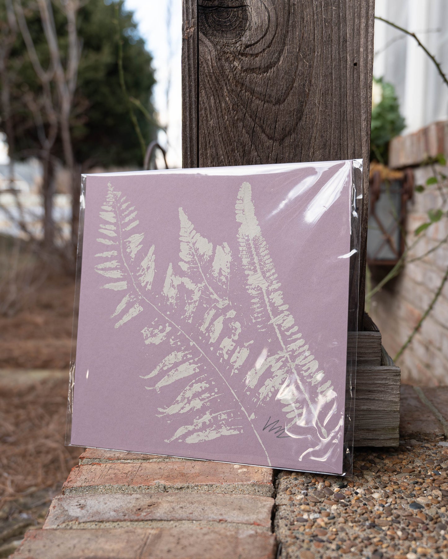 Monochromatic Fern Painting- Lilac