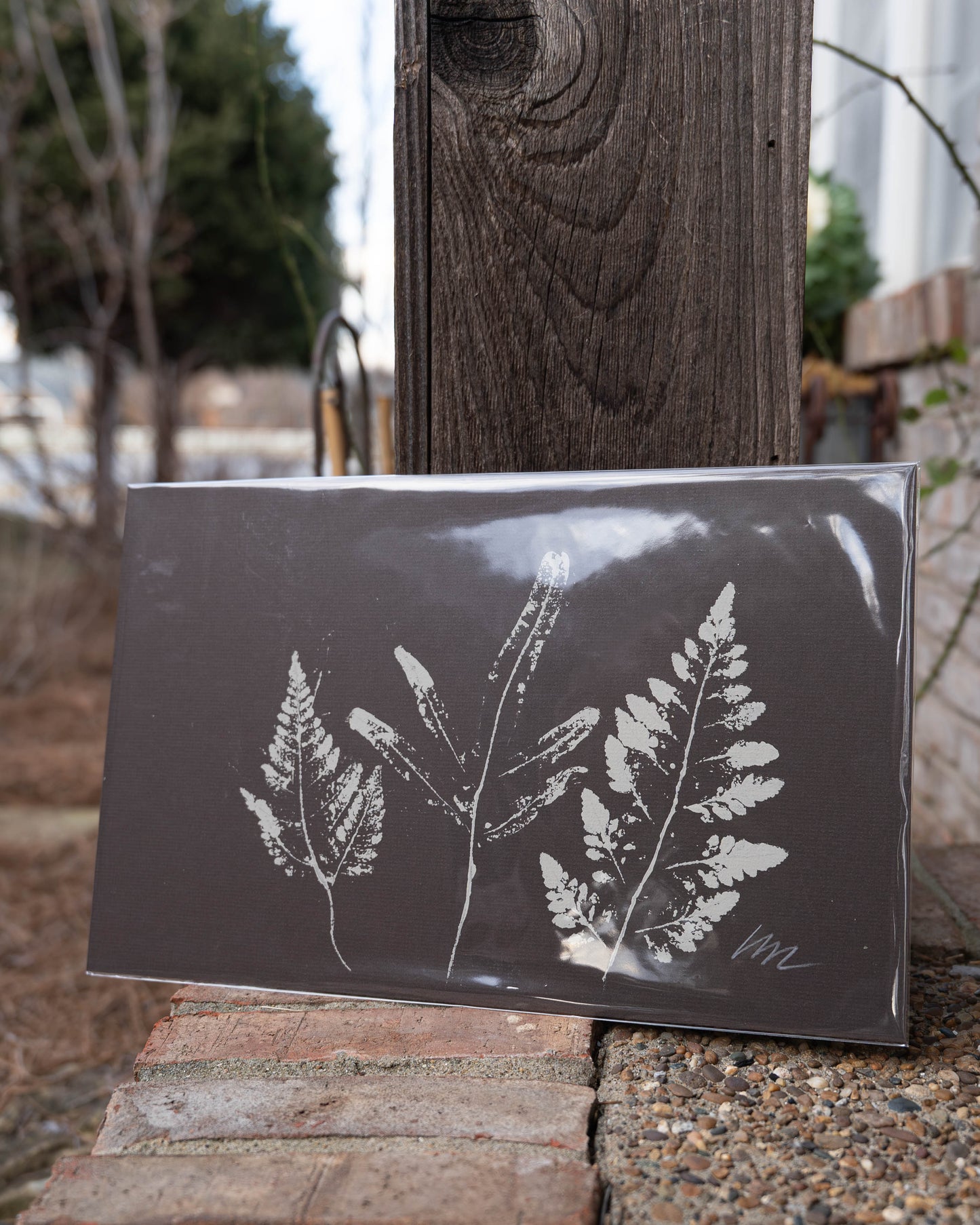 Monochromatic Fern Painting- Black