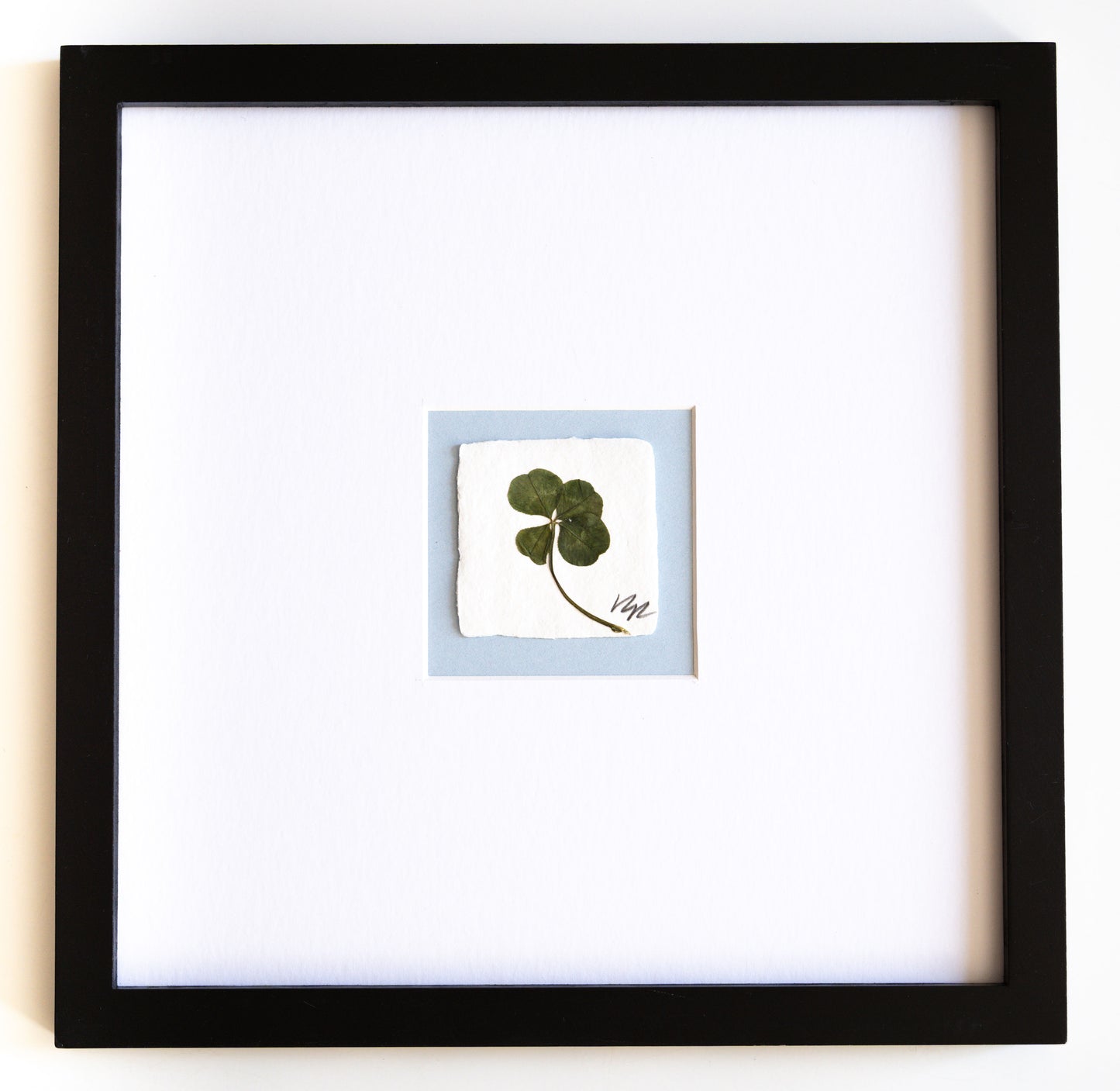 FOUND + FORAGED + FRAMED 4LEAF CLOVER- WHITE