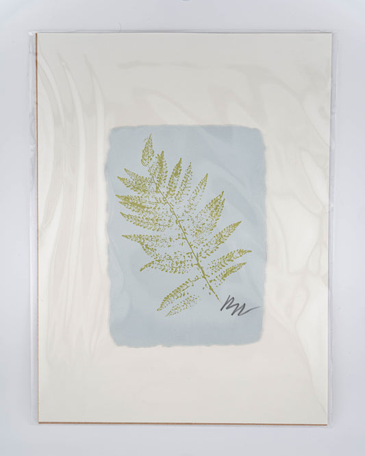 Monochromatic Fern Painting in Green