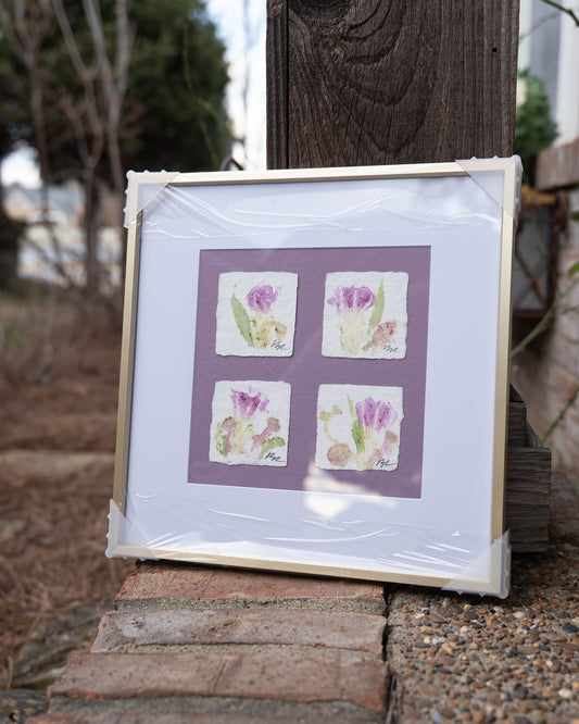 Framed Hammered Morning Glory & Vines